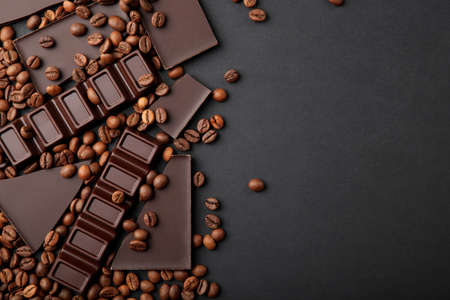 coffee beans and chocolate on the table