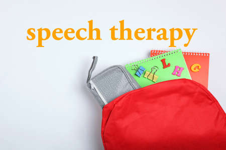 Composition on the topic of speech therapy. speech problemsの写真素材