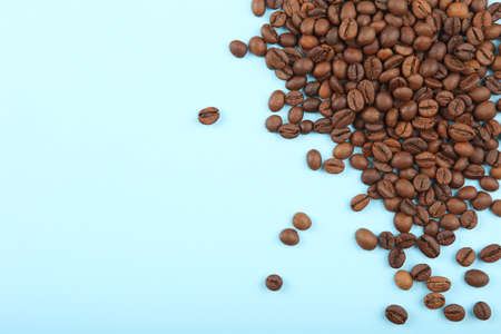 coffee beans on a colored background. Place to insert text, minimalismの写真素材