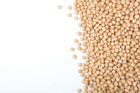 raw chickpeas isolated on whiteの写真素材
