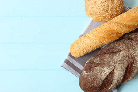 freshly baked bread on the table.