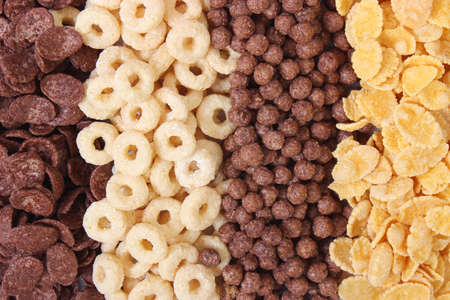 Different types of breakfast cereals.の写真素材