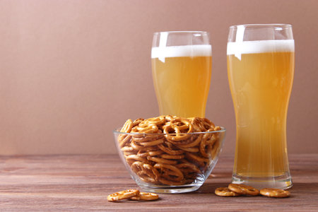 beer and snacks on the table. Beer snacks.の写真素材