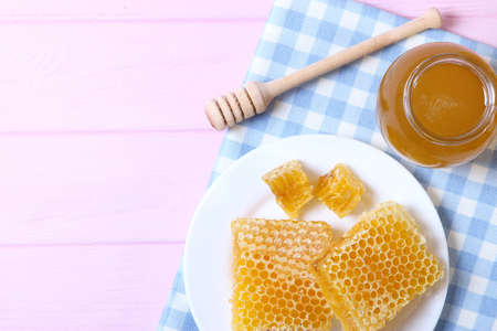 Fresh honey on the table.の写真素材