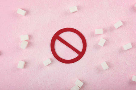 Diabetes mellitus concept. Minimalism, top view, place for text.の写真素材