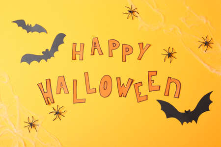 Halloween holiday background top view. Place for textの写真素材