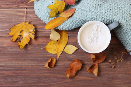 autumn composition and autumn leaves