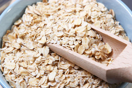 oatmeal on the table top view.