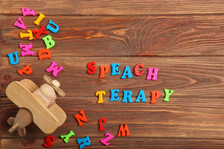 Composition on the topic of speech therapy. speech problemsの写真素材