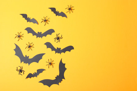 Halloween holiday background top view. Place for textの写真素材