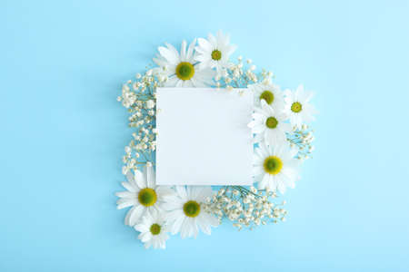 Beautiful floral arrangement with a place to insert text top view.