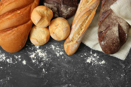 freshly baked bread on the table.