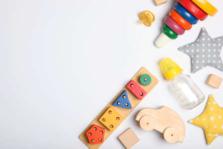 Baby background. Clothing and accessories for a babyの写真素材