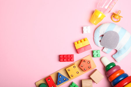 Baby background. Clothing and accessories for a babyの写真素材