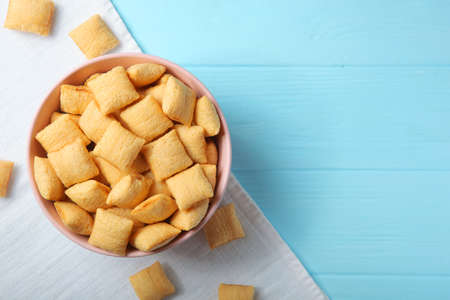 Stuffed corn pads for breakfast on the table close-up