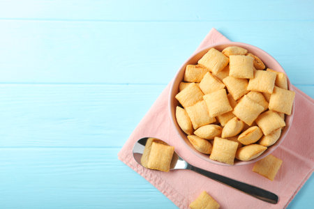 Stuffed corn pads for breakfast on the table close-upの写真素材