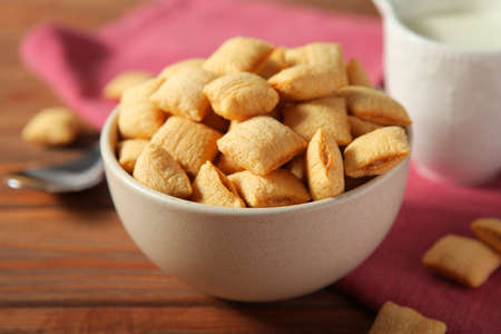 Stuffed corn pads for breakfast on the table close-upの写真素材