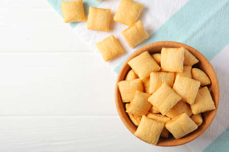 Stuffed corn pads for breakfast on the table close-upの写真素材