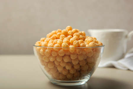 corn balls in glaze for breakfast close-up on the tableの写真素材