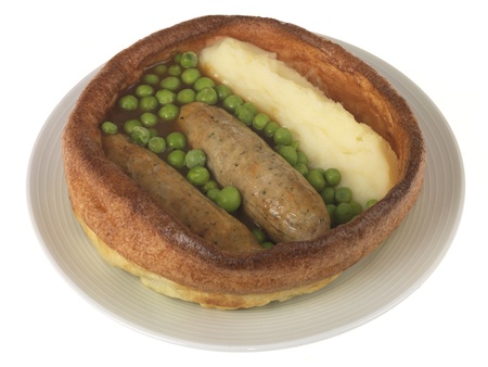 Sausage and Mash with Yorkshire Puddingの写真素材