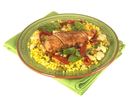 Spanish Style Chicken with Riceの写真素材