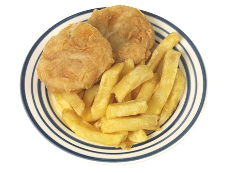 Fish Cake and Chipsの写真素材
