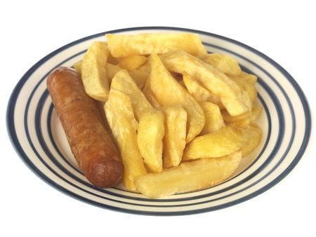 Sausage and Chipsの写真素材