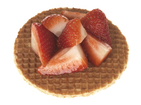 Strawberries on Wafflesの写真素材