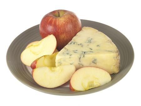 Blue Cheese with Appleの写真素材