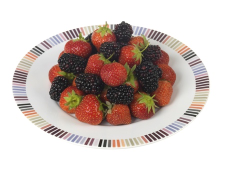 Strawberries and Blackberriesの写真素材