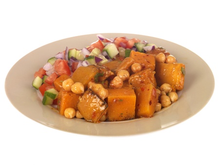 Sweet Potato with Chickpea Saladの写真素材