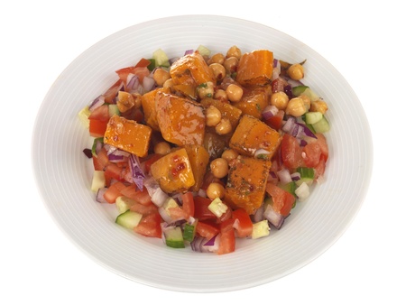 Sweet Potato with Chickpea Saladの写真素材