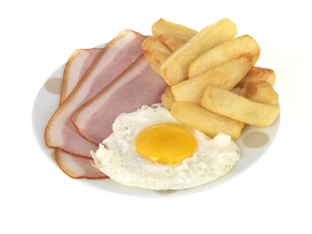 Ham Egg and Chipsの写真素材