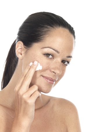 Woman Applying Moisturiserの写真素材