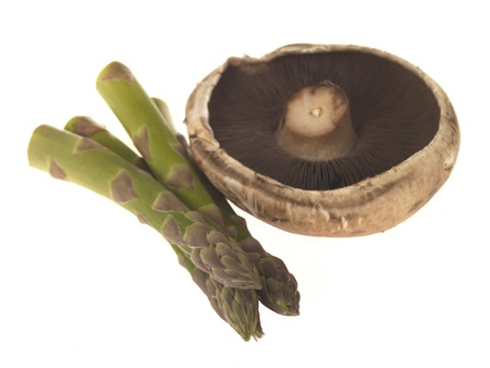 Portobella Mushroom and Asparagusの写真素材