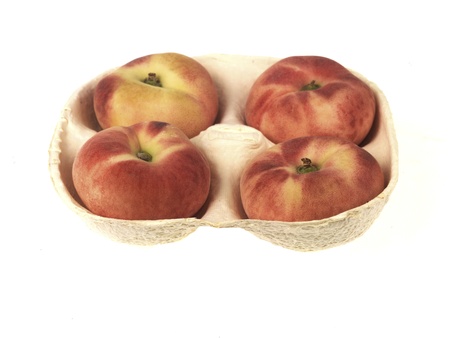 White Flesh Flat Peachesの写真素材