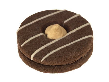 Chocolate and Caramel Shortbread Biscuitsの写真素材