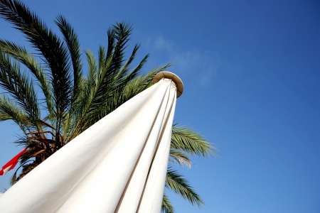 Parasol and Blue Skyの写真素材