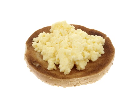 Scrambled Egg Bagelの写真素材