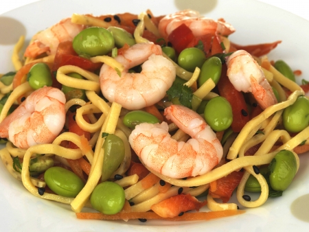 Prawn and Noodle Saladの写真素材
