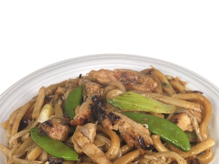Miso Yaki Chicken Udon Noodlesの写真素材