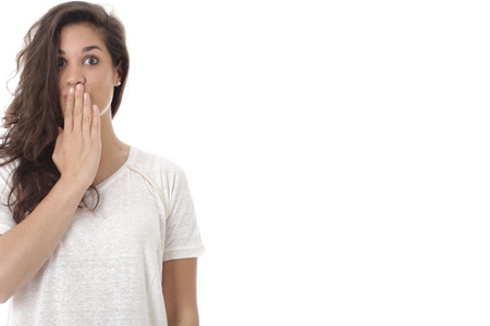 Model Released. Shocked Surprised Attractive Young Woman