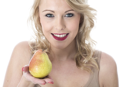 Model Released. Attractive Young Woman Holding a Fresh Pearの写真素材