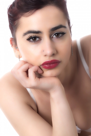 Bored Thoughtful Young Womanの写真素材