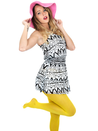 Sexy Young Woman Wearing Short Mini Dressの写真素材