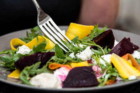 Goats Cheese Mixed Vegetarian Summer Saladの写真素材