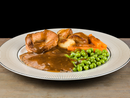 Traditional Sunday Roast Lunch or Dinner of Roast Beef and Yorkshire Pudding の写真素材