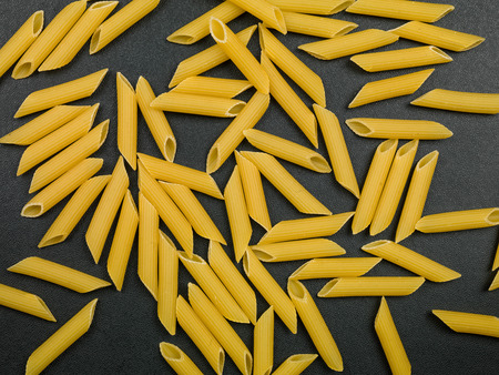 Italian Style Dried Penne Rigate Pastaの写真素材