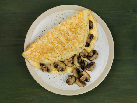 Freshly Cooked Healthy Mushroom Omelette For Breakfast or Lunch