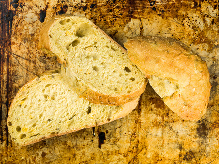 Slices of Freshly Baked Corn Bread on an Oven Tray